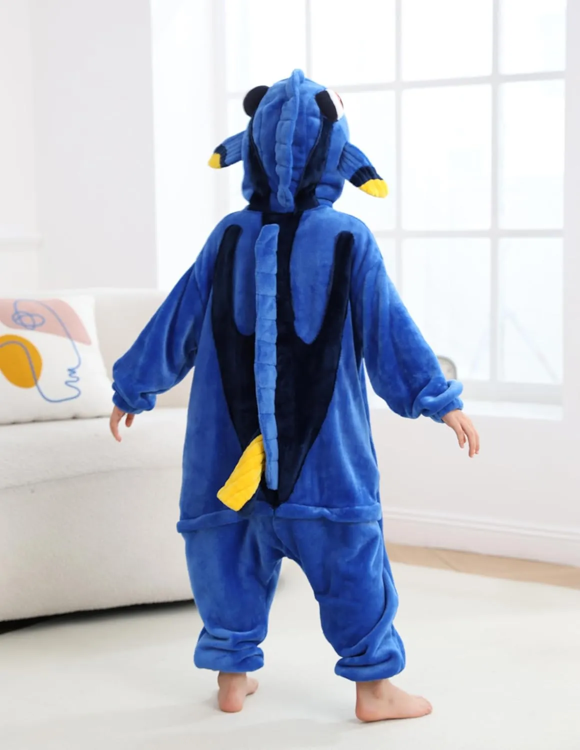 CuteOn Fish Onesie Kids Animal Pajamas for Girls Boys Halloween Christmas Costume Unisex Cosplay Sleepwear for 4-12Y