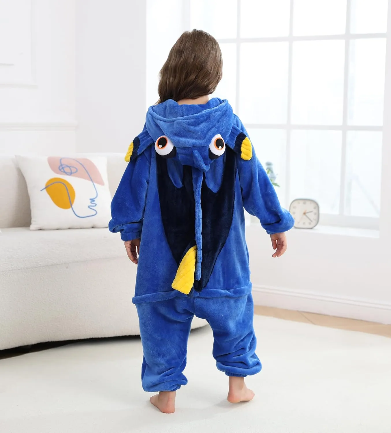 CuteOn Fish Onesie Kids Animal Pajamas for Girls Boys Halloween Christmas Costume Unisex Cosplay Sleepwear for 4-12Y