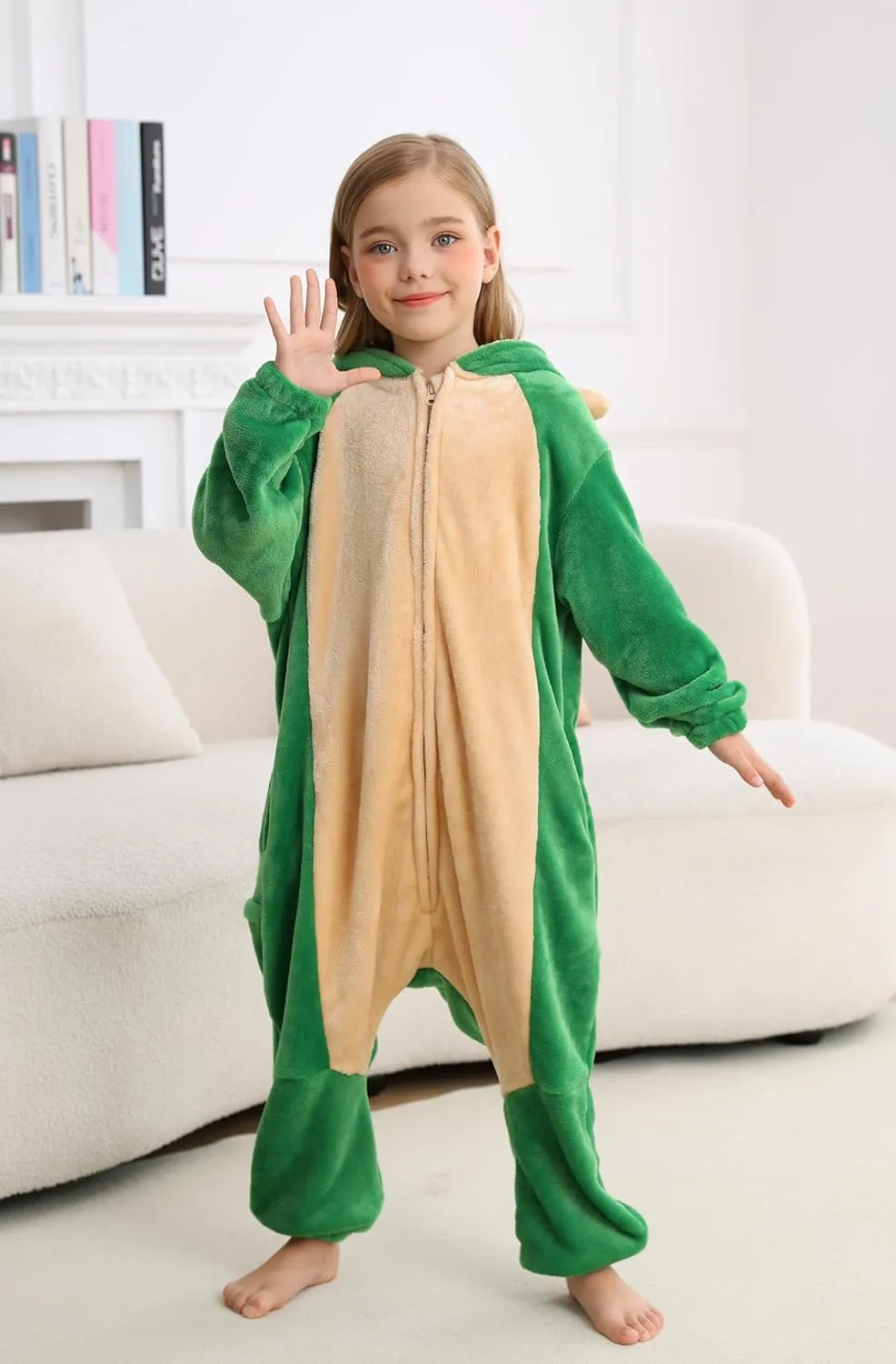 CuteOn Pentaceratops Onesie Kids Animal Pajamas for Girls Boys Halloween Christmas Costume Unisex Cosplay Sleepwear for 4-12Y