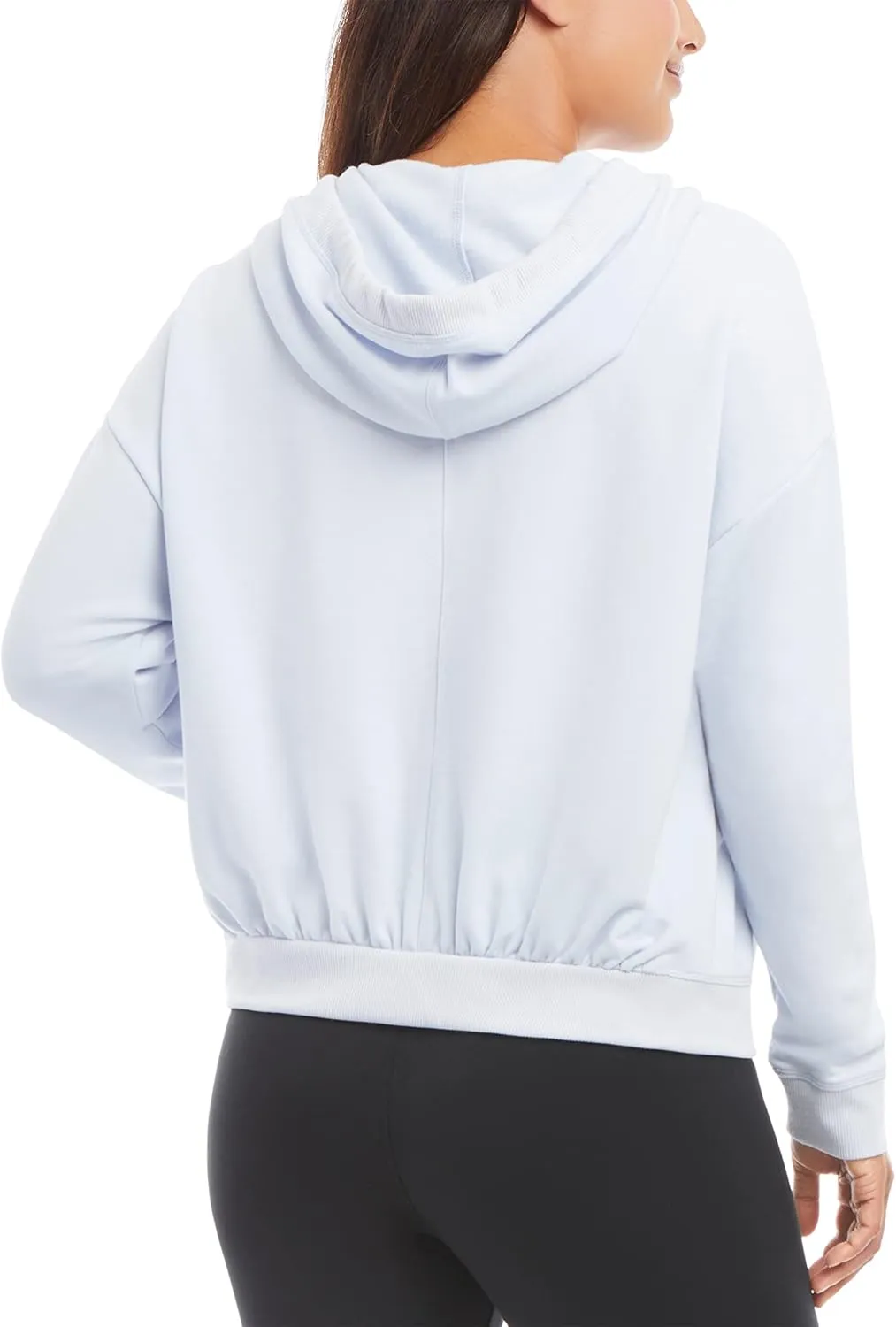 Danskin Women's Zip Front Hoodie with Ruched Back