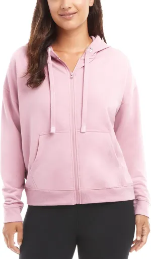 Danskin Women's Zip Front Hoodie with Ruched Back