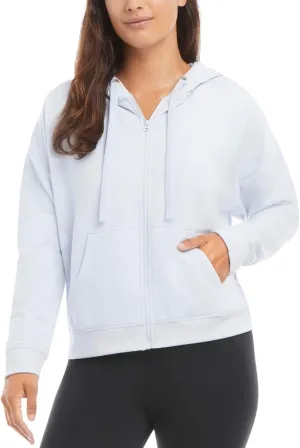 Danskin Women's Zip Front Hoodie with Ruched Back