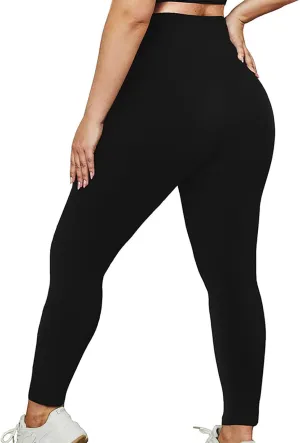 DASAYO Plus Size Leggings Tummy Control for Women High Waist Stretchy Workout Fitness Activewear Comfy Full Length Yoga Pants