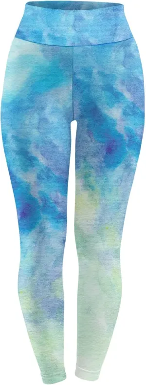 DASAYO Tie Dye Leggings for Women Fashion High Waist Tummy Control Full Length Yoga Pants Workout Fitness Activewear Leggings