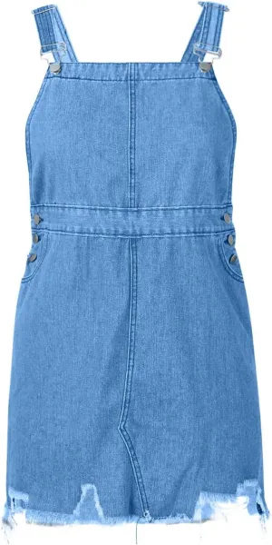 Denim Overall Dress Classic Denim Adjustable Strap Pinafore Overall Dress Suspender Skirt