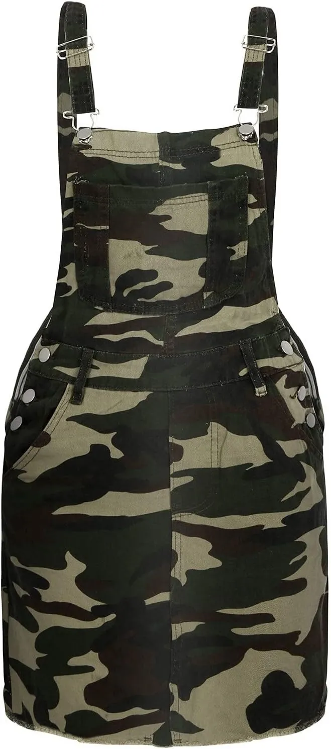 Denim Overall Dress Classic Denim Adjustable Strap Pinafore Overall Dress Suspender Skirt