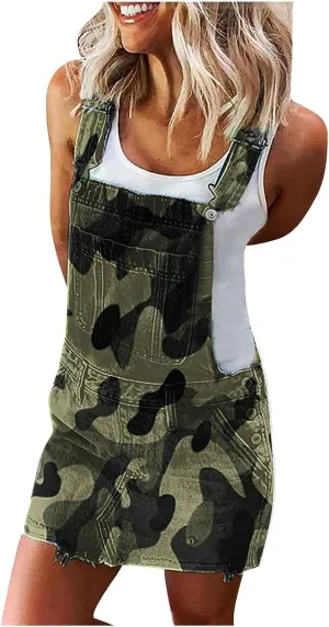 Denim Overall Dress Classic Denim Adjustable Strap Pinafore Overall Dress Suspender Skirt