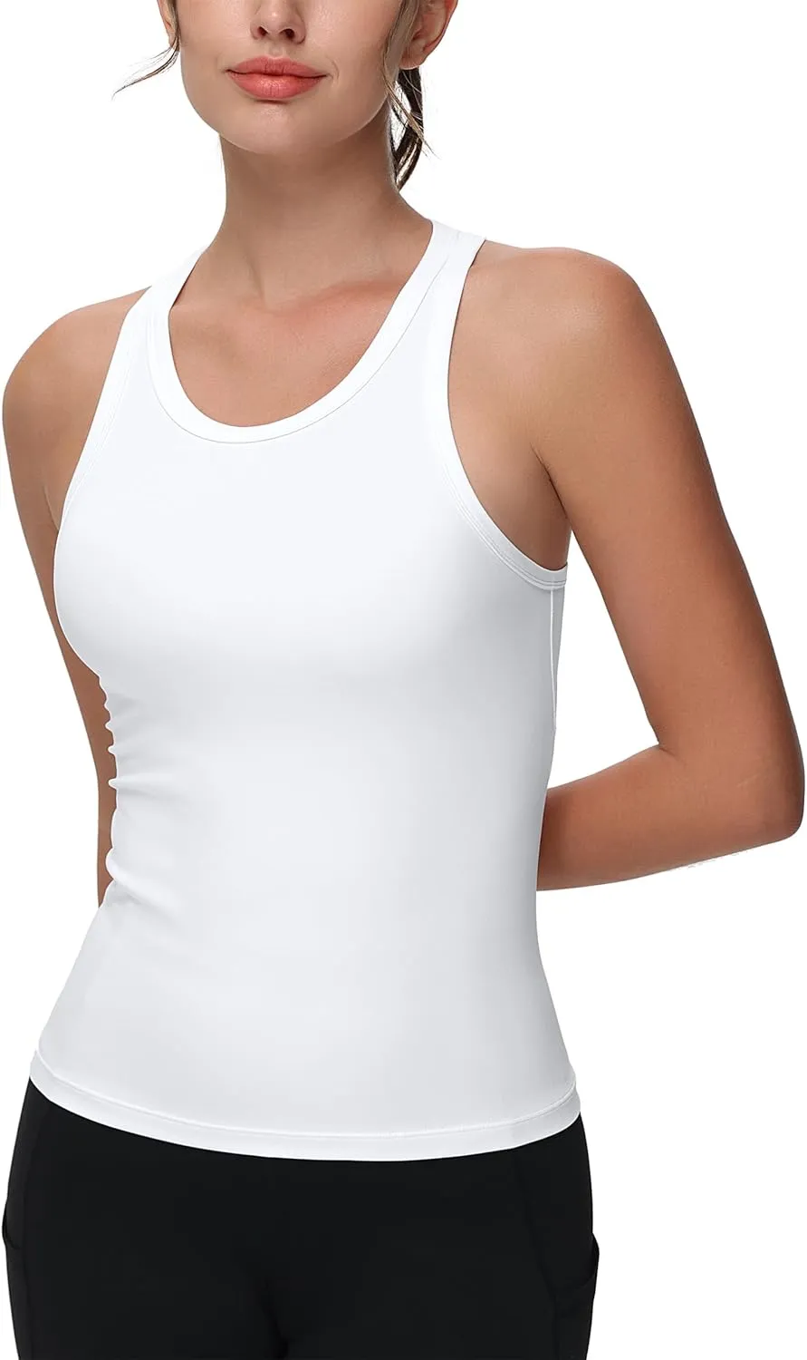 Dragon Fit Women's Workout Tank Tops Slim Fit Yoga Racerback Basic Sleeveless Gym Athletic Tops