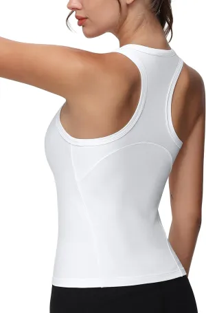 Dragon Fit Women's Workout Tank Tops Slim Fit Yoga Racerback Basic Sleeveless Gym Athletic Tops