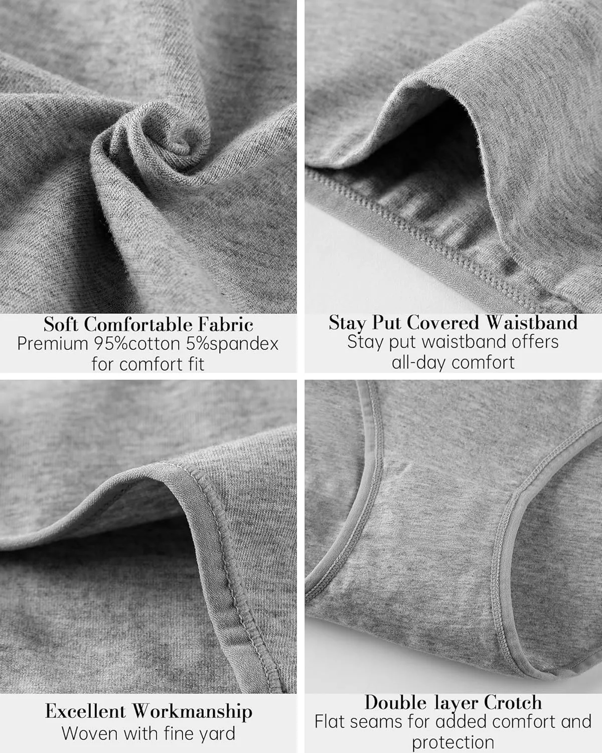 Eiggam Tummy Control Underwear Soft High Waisted underwear Full Coverage Briefs Breathable Postpartum Cotton Womens Panties