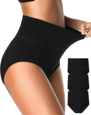 Eiggam Tummy Control Underwear Soft High Waisted underwear Full Coverage Briefs Breathable Postpartum Cotton Womens Panties