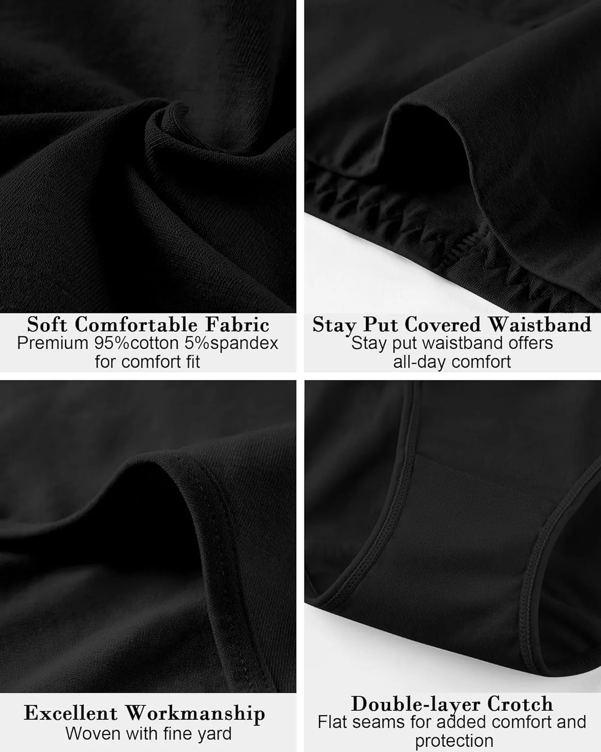 Eiggam Tummy Control Underwear Soft High Waisted underwear Full Coverage Briefs Breathable Postpartum Cotton Womens Panties