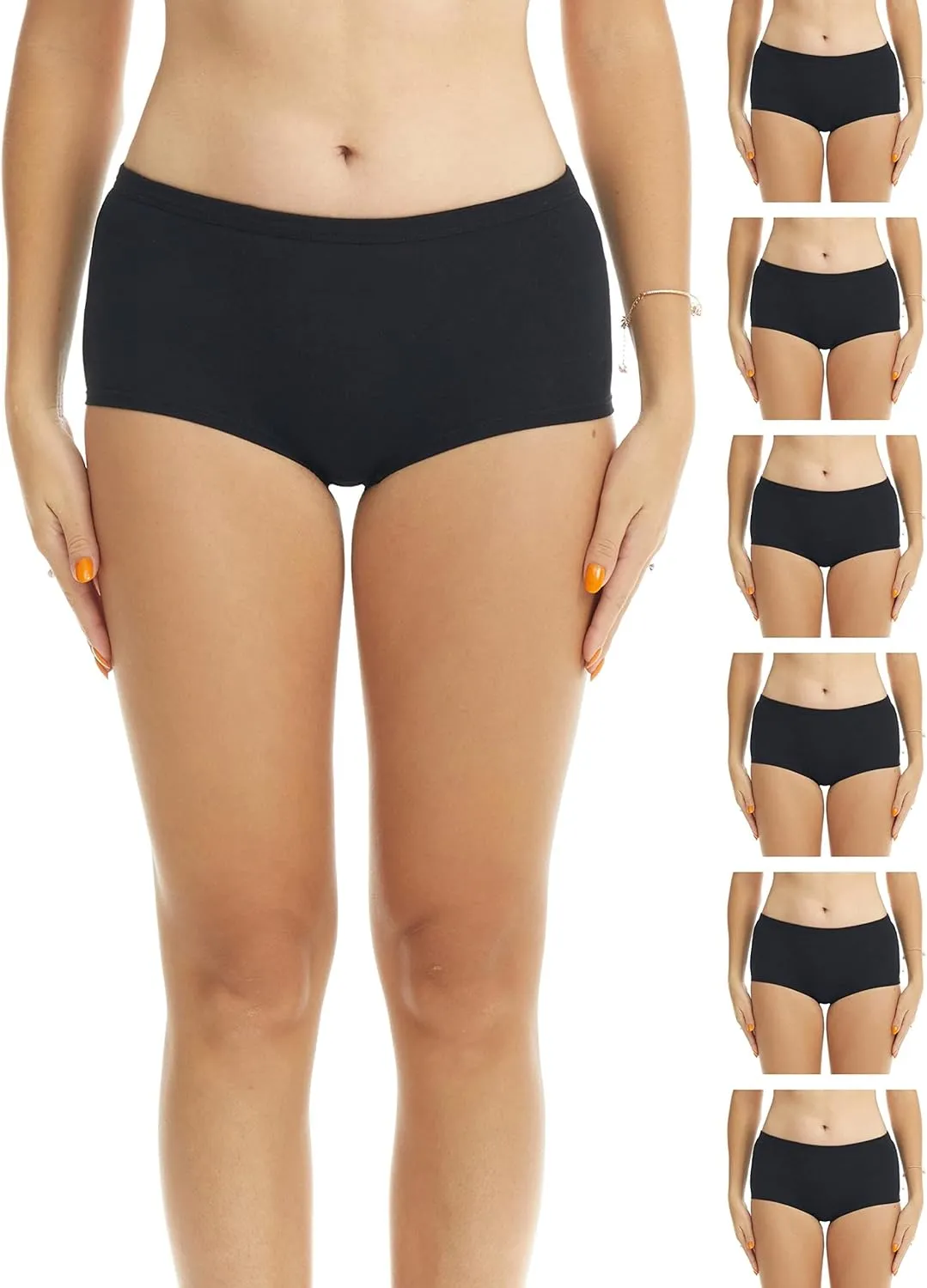 ESTEEZ Women's Breathable Soft Stretch Cotton Underwear - Mid/High Rise Briefs - Low Rise Bikini - Boyshorts