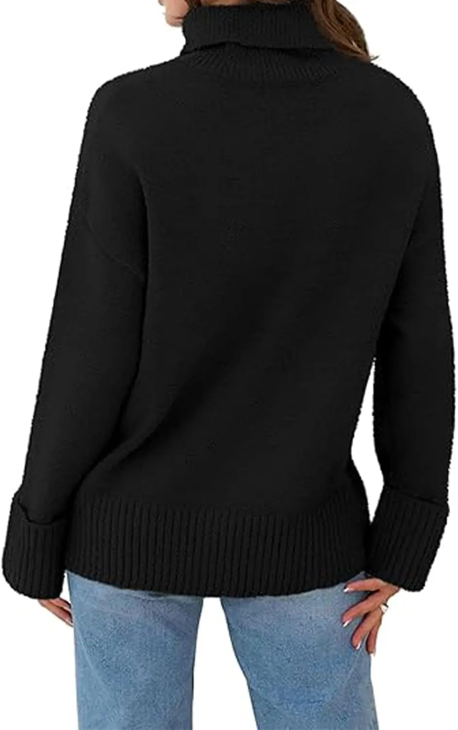 Fall Sweaters for Women 2024 Oversized Turtleneck Pullovers Fuzzy Knit Sweater Tops Loose Warm Tops Trendy Outfits