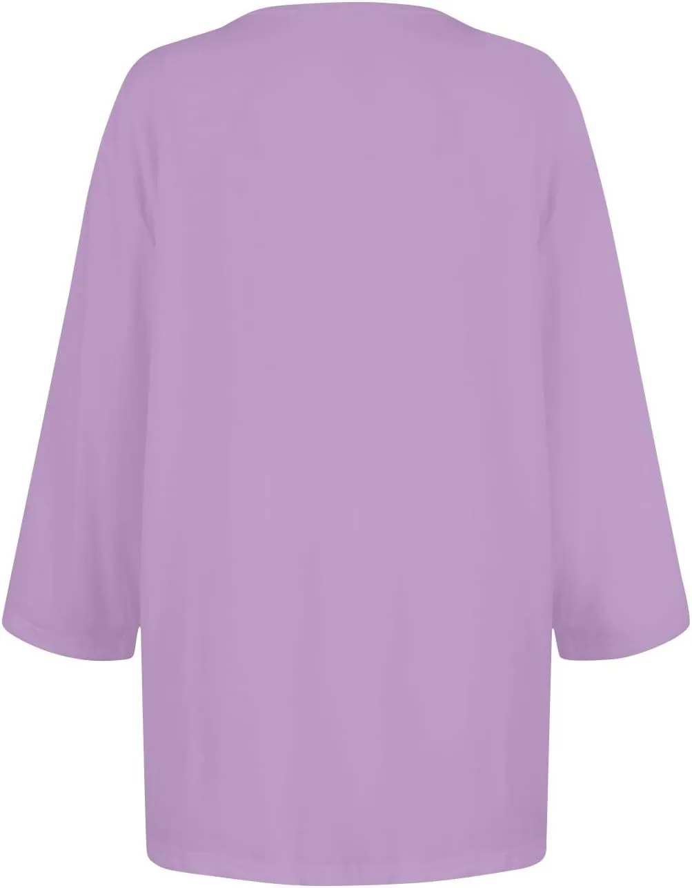 FlekmanArt Womens Long Sleeve Tops 3/4 Sleeve Solid Color Pullover V Neck Baggy Tunic Tops Summer Loose Casual Basic Tees