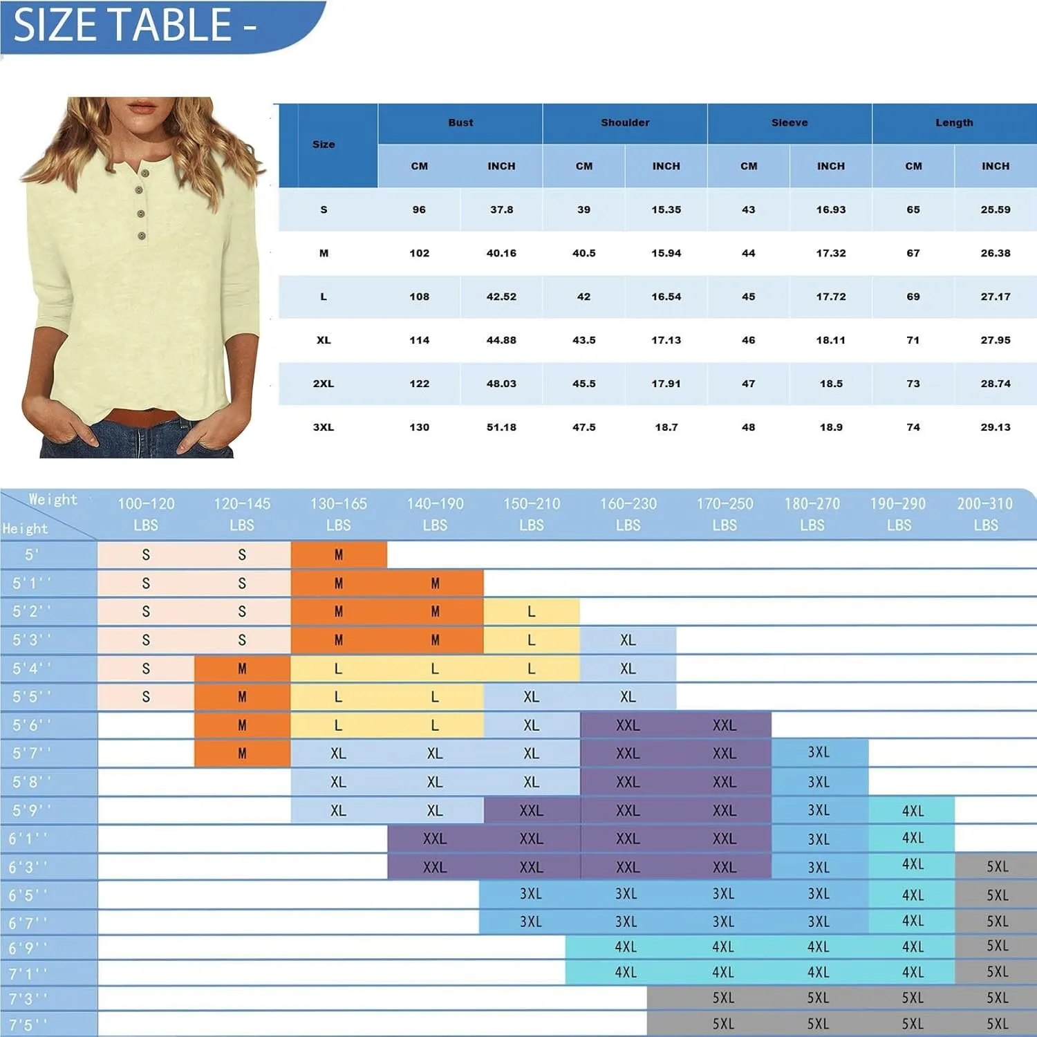 FlekmanArt Womens Long Sleeve Tops 3/4 Sleeve Solid Color Pullover V Neck Baggy Tunic Tops Summer Loose Casual Basic Tees