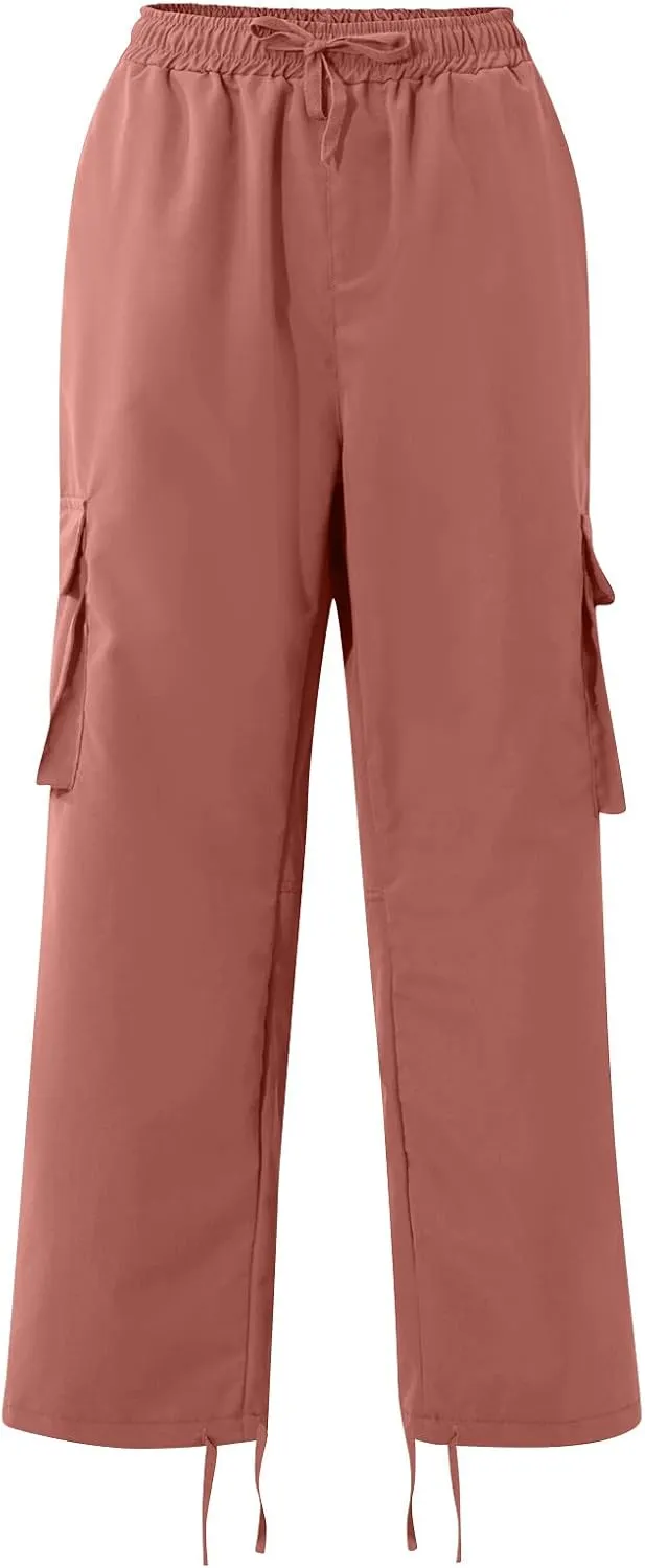FONMA Mens Cargo Pants with Drawstring Hiking Pants Work Hiking Pants Tactical Pants Joggers Travel Pants Multi Pockets