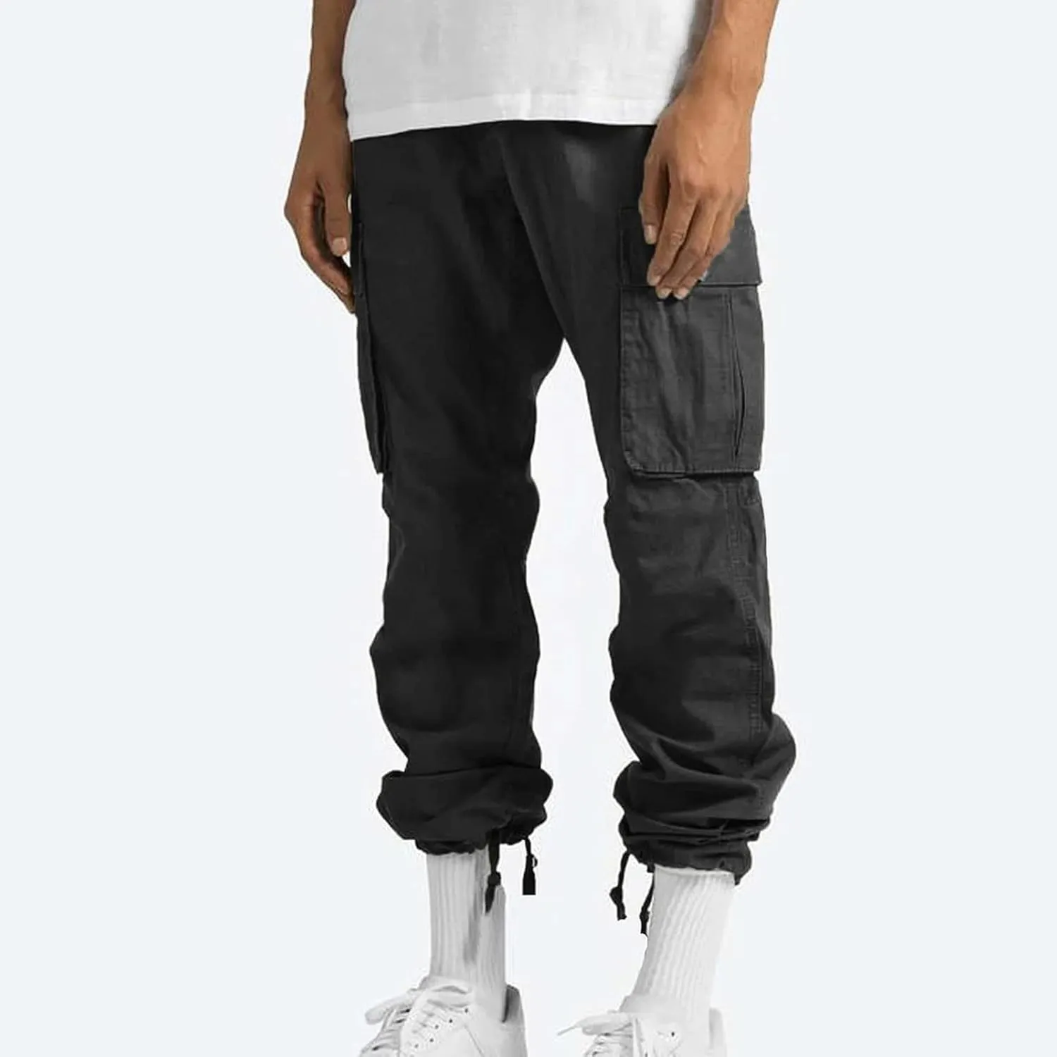 FONMA Mens Cargo Pants with Drawstring Hiking Pants Work Hiking Pants Tactical Pants Joggers Travel Pants Multi Pockets