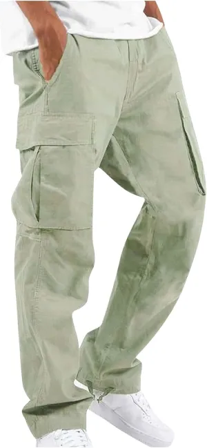 FONMA Mens Cargo Pants with Drawstring Hiking Pants Work Hiking Pants Tactical Pants Joggers Travel Pants Multi Pockets