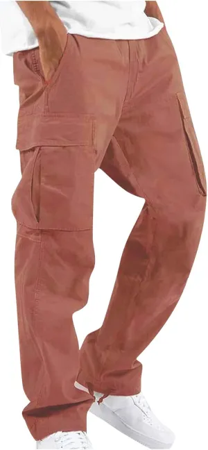 FONMA Mens Cargo Pants with Drawstring Hiking Pants Work Hiking Pants Tactical Pants Joggers Travel Pants Multi Pockets