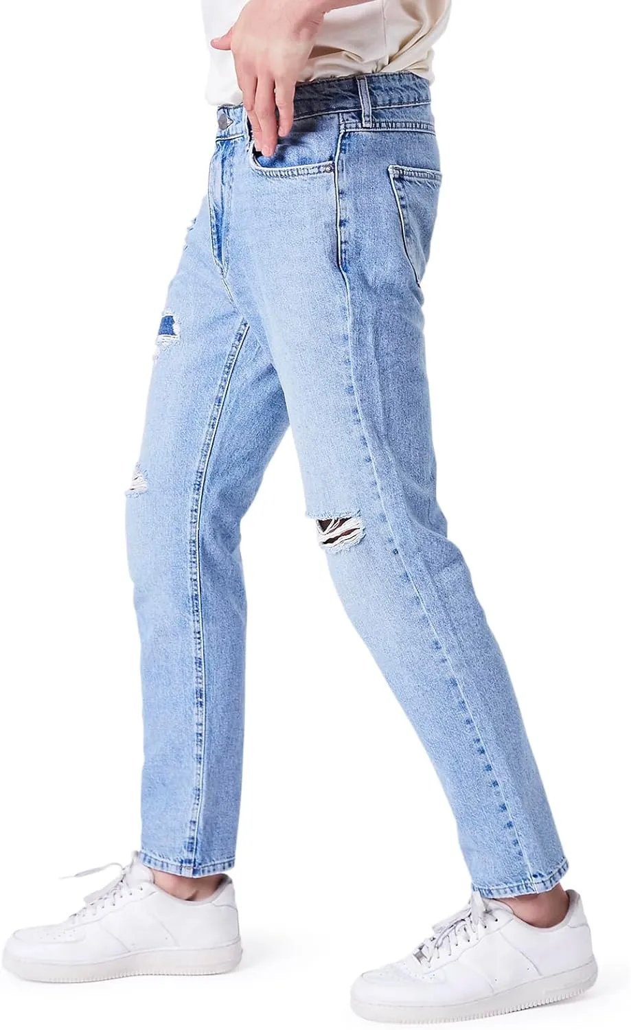 Forever 21 Men's Distressed Straight-Leg Jeans