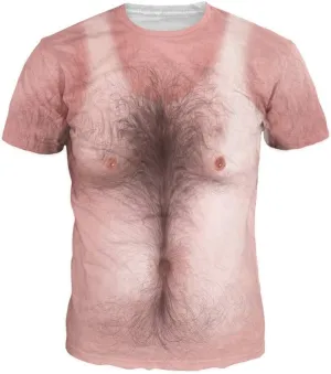 Funny Shirts for Men Hairy Chest Fashion 3D Print T-Shirts Short Sleeve Crewneck Cool Graphic Top Summer T-shirts