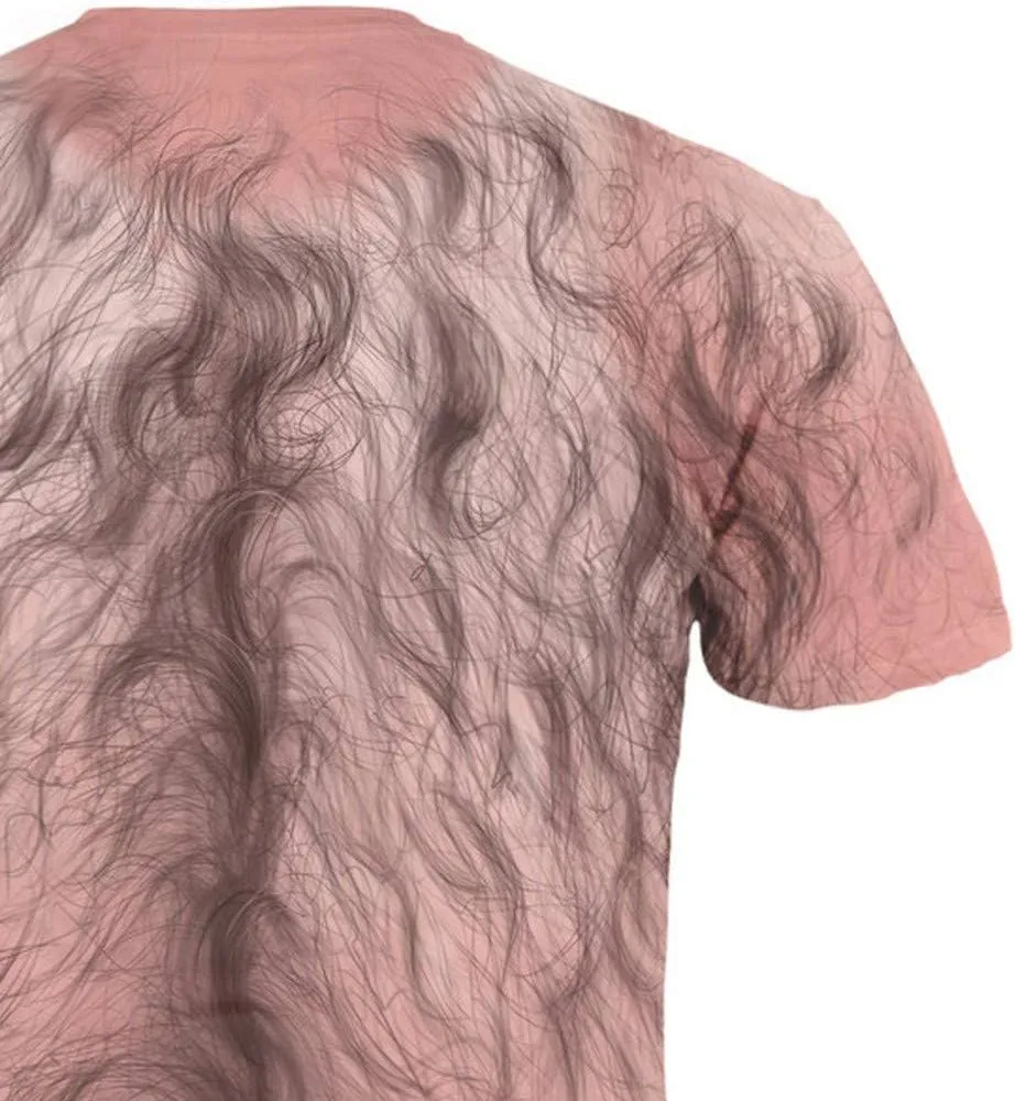 Funny Shirts for Men Hairy Chest Fashion 3D Print T-Shirts Short Sleeve Crewneck Cool Graphic Top Summer T-shirts