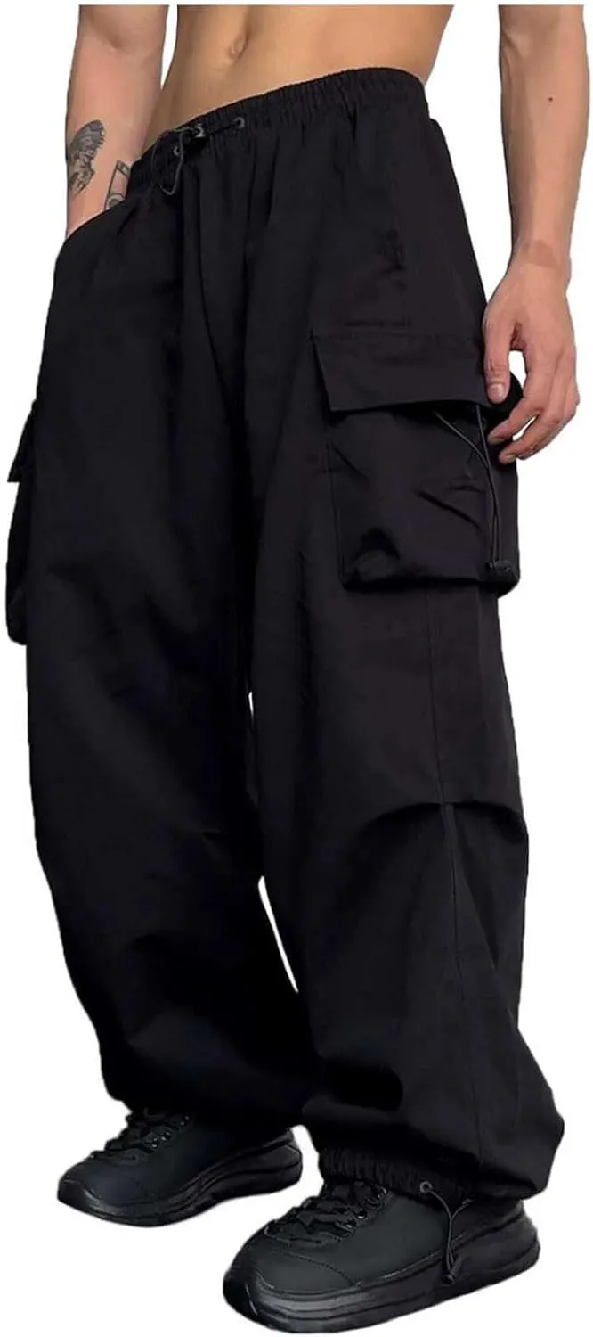generic Men Pants Casual Summer Wide Leg Trousers Mens Cotton Linen Comfy Baggy Pants Fashoin Solid Elastic Wasit Loungewear