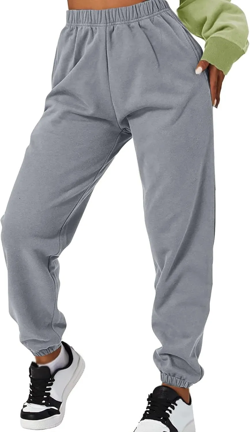 Gumipy Sweat Pants for Womens Plus Size Ultra-Soft Solid Joggers with Pockets Baggy Fleece Lined Lounge Pants Activewear