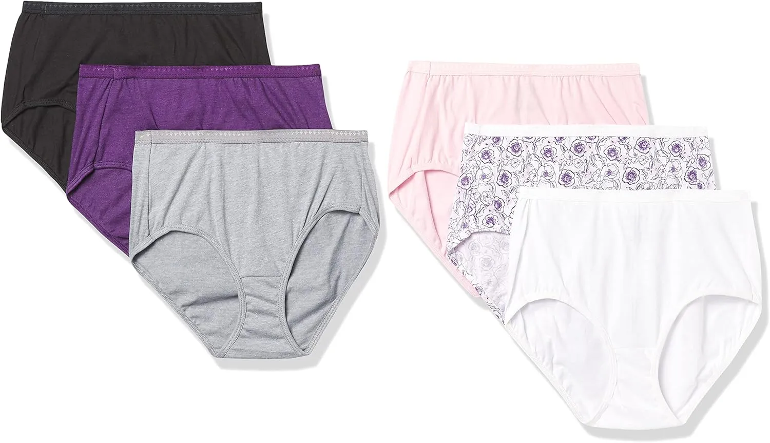 Hanes womens High-waisted Briefs Panties Pack, Lightweight Moisture-wicking Underwear, 6-pack