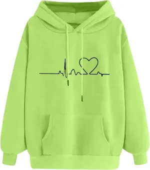 Hasta Womens String Hoodies Sweatshirts with Pockets Oversized Activewear Sweatsuits Print Athleisure Pullover Tops Unisex