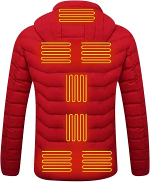 Heated Jacket for Men Multi Heated Zones Women 2024 Winter Outdoor Soft Shell Electric Heating Hooded Windproof Coat
