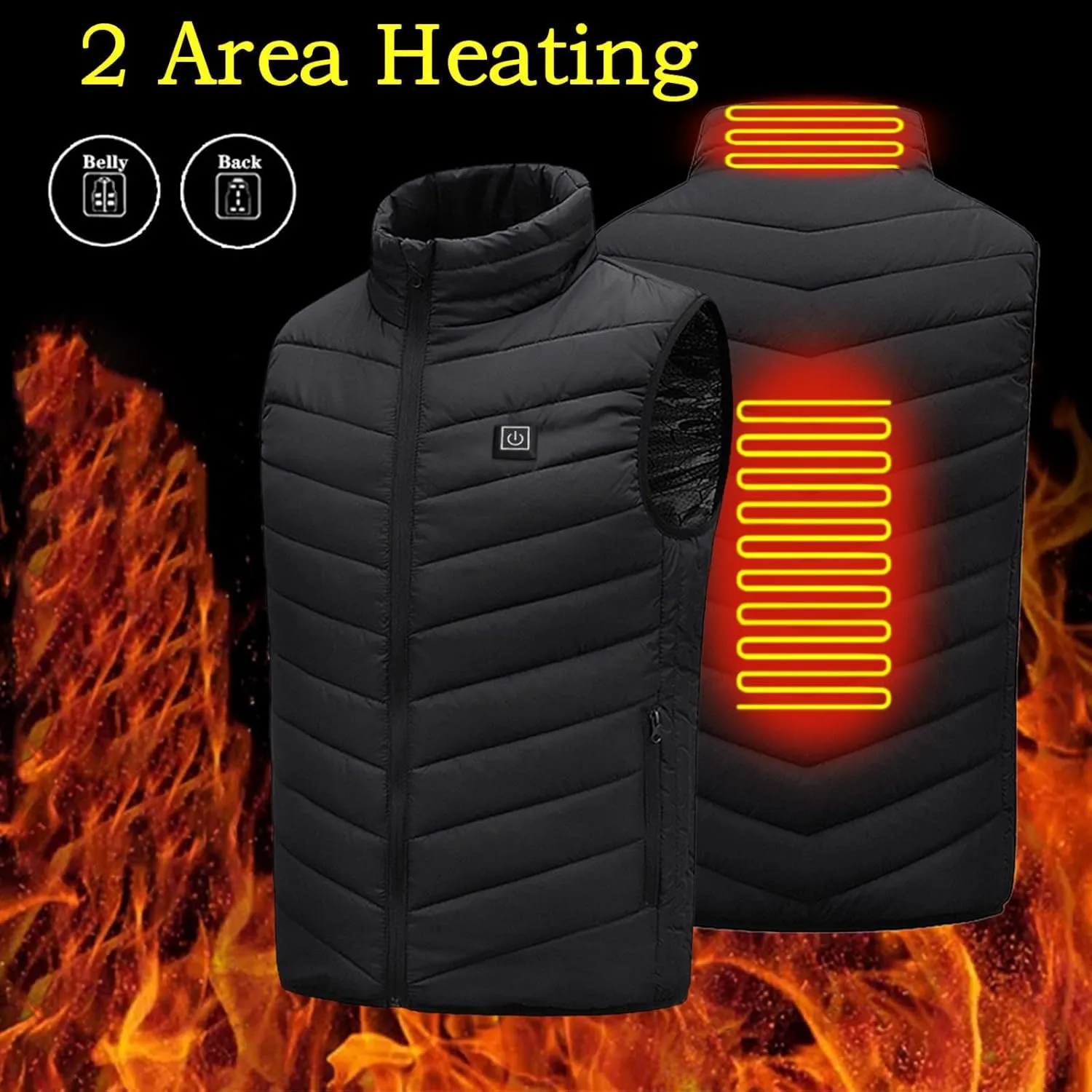Heated Vest For Men and Women Lightweight Unisex Heating Vest Winter Warm Outdoor USB Charging Electric Heating Vest