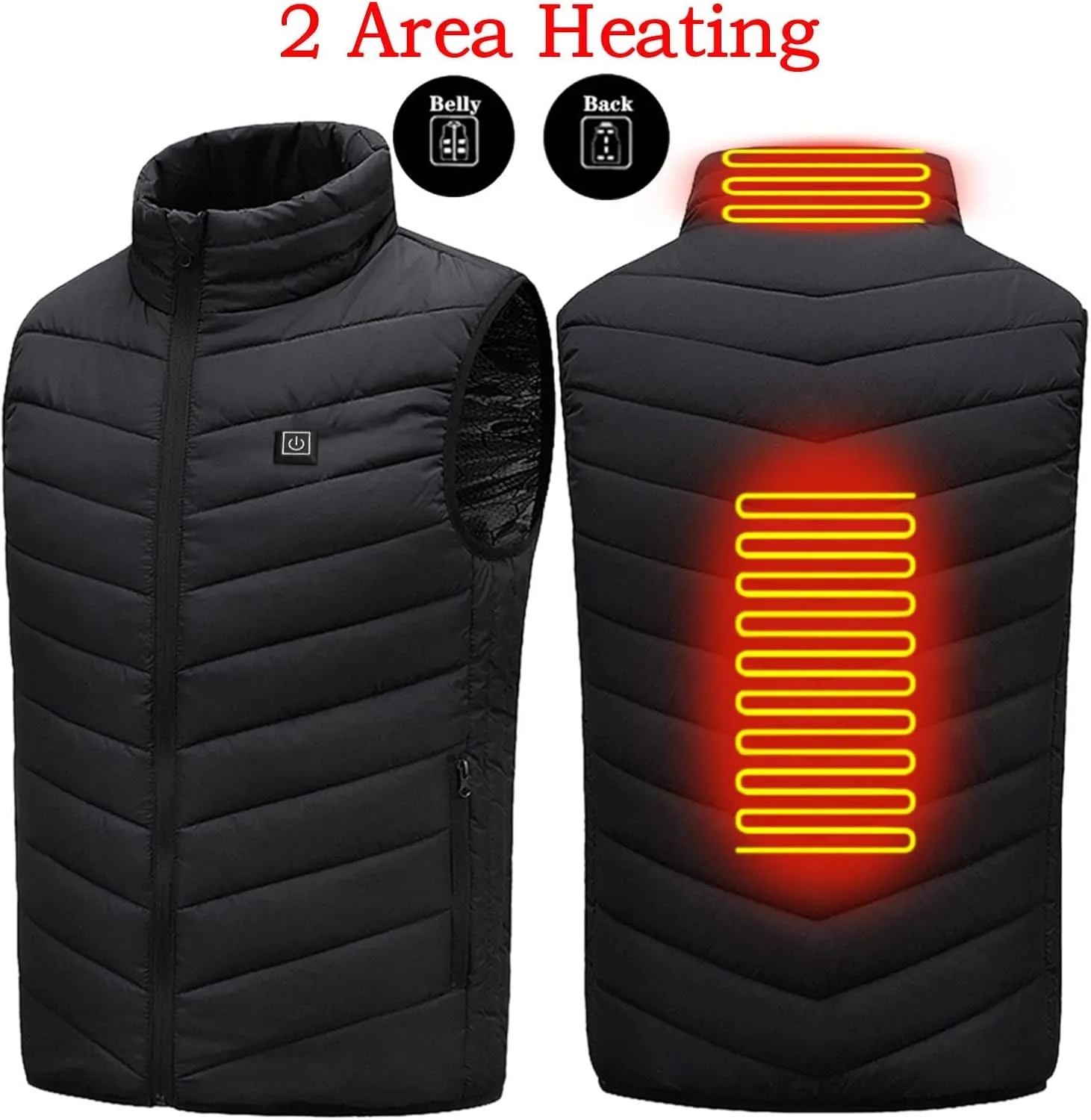 Heated Vest For Men and Women Lightweight Unisex Heating Vest Winter Warm Outdoor USB Charging Electric Heating Vest
