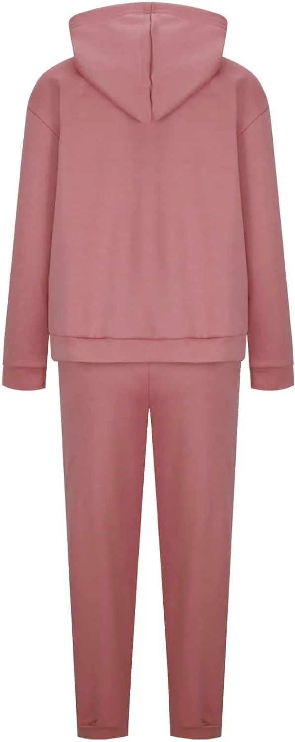 HGps8w 2 Piece Outfits for Women Sweatsuit - Winter Fleece Lined Pullover Hoodies and Jogger Pants Lounge Matching Sets