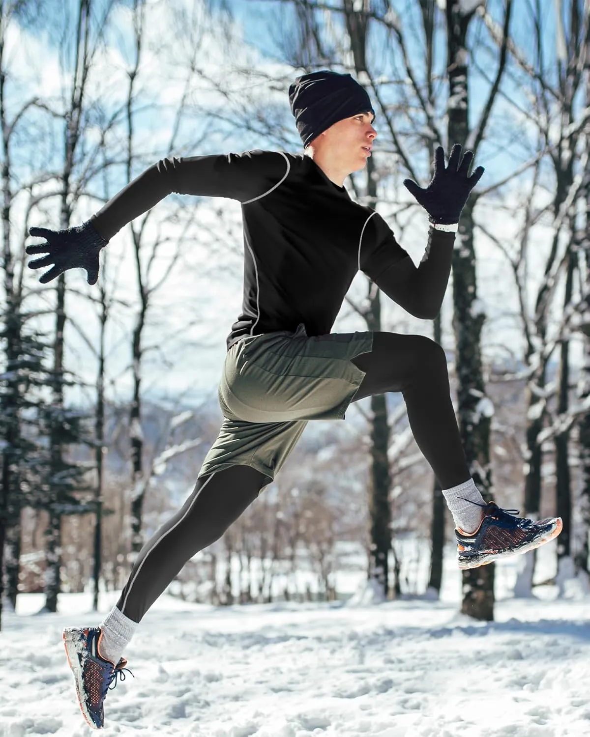 Hicarer 6 Pack Thermal Underwear for Men Fleece Lined Hunting Gear Set Base Layer Bottom Top for Cold Winter Weather