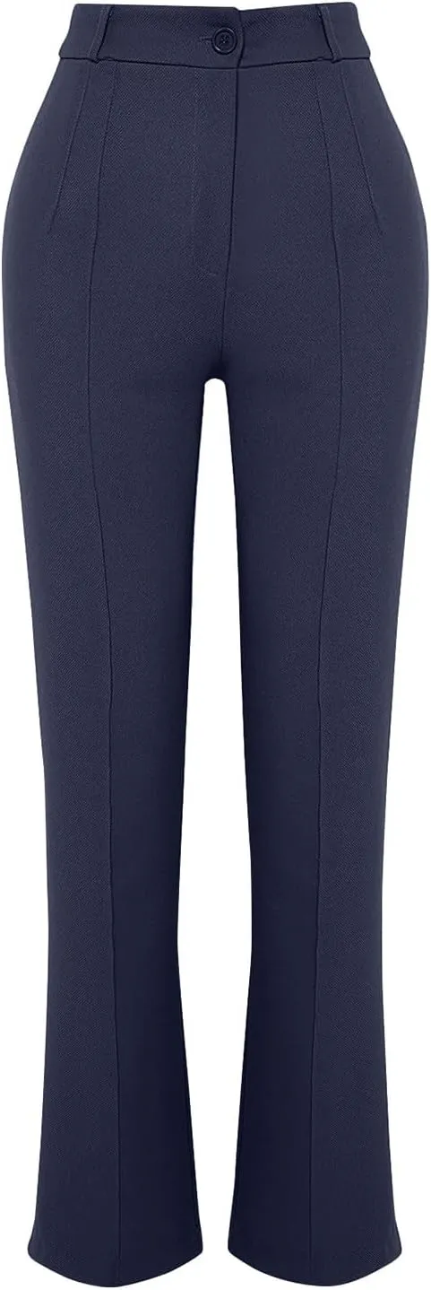 High Waisted Dress Pants Womens Classic Fit Straight Leg Trousers Pants Business Casual Pants Office Work Suit Pants