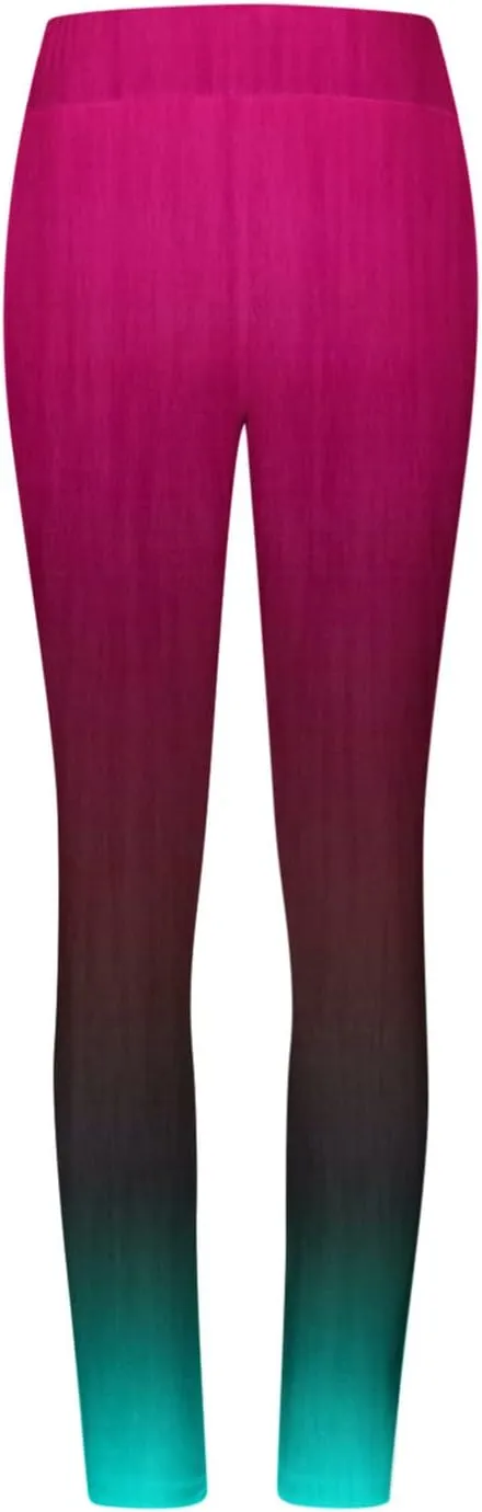 High Waisted Leggings for Women Gradient Shapewear Leggings Fitness Sports Running Yoga Athletic Pants Activewear