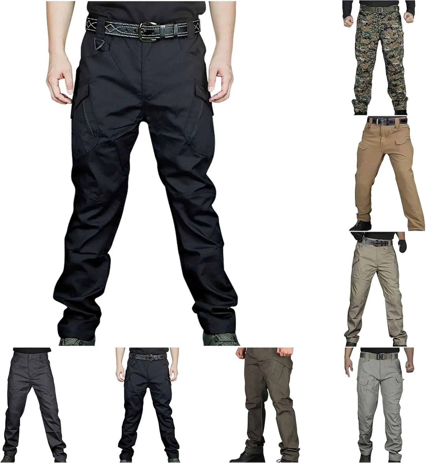 Hiking Pants Men Camo Cargo Pants for Men Casual Lightweight Joggers Work Pants Military Pants with Multi-Pocket