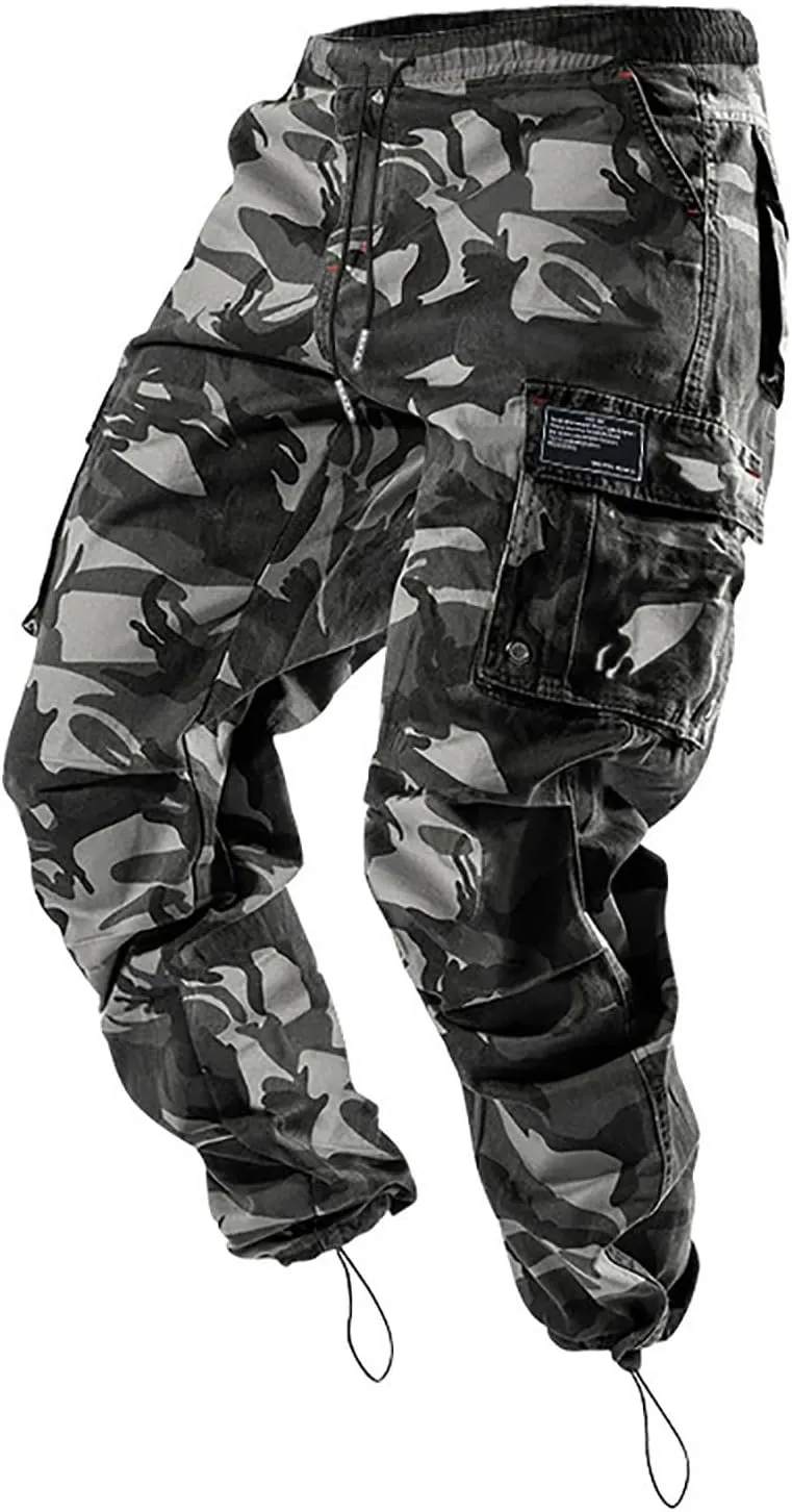 Hiking Pants Men Camo Mens Cargo Pants Casual Lightweight Joggers Work Pants Military Pants with Multi-Pocket