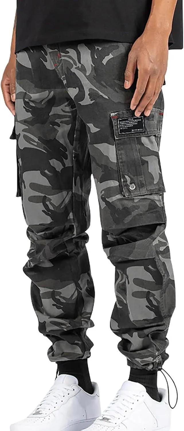 Hiking Pants Men Camo Mens Cargo Pants Casual Lightweight Joggers Work Pants Military Pants with Multi-Pocket