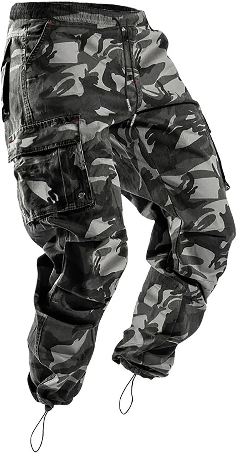 Hiking Pants Men Camo Mens Cargo Pants Casual Lightweight Joggers Work Pants Military Pants with Multi-Pocket
