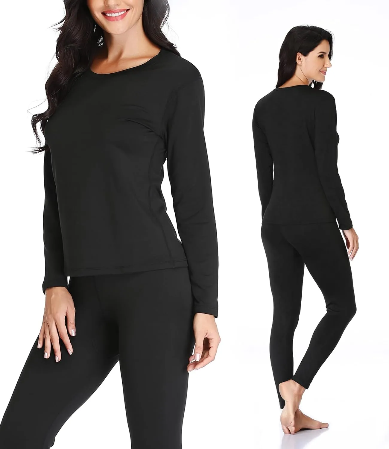 JZCreater Women Thermal Underwear Set, Long Johns Base Layer Top & Bottom, Women Soft Pajama Set for Cold Weather