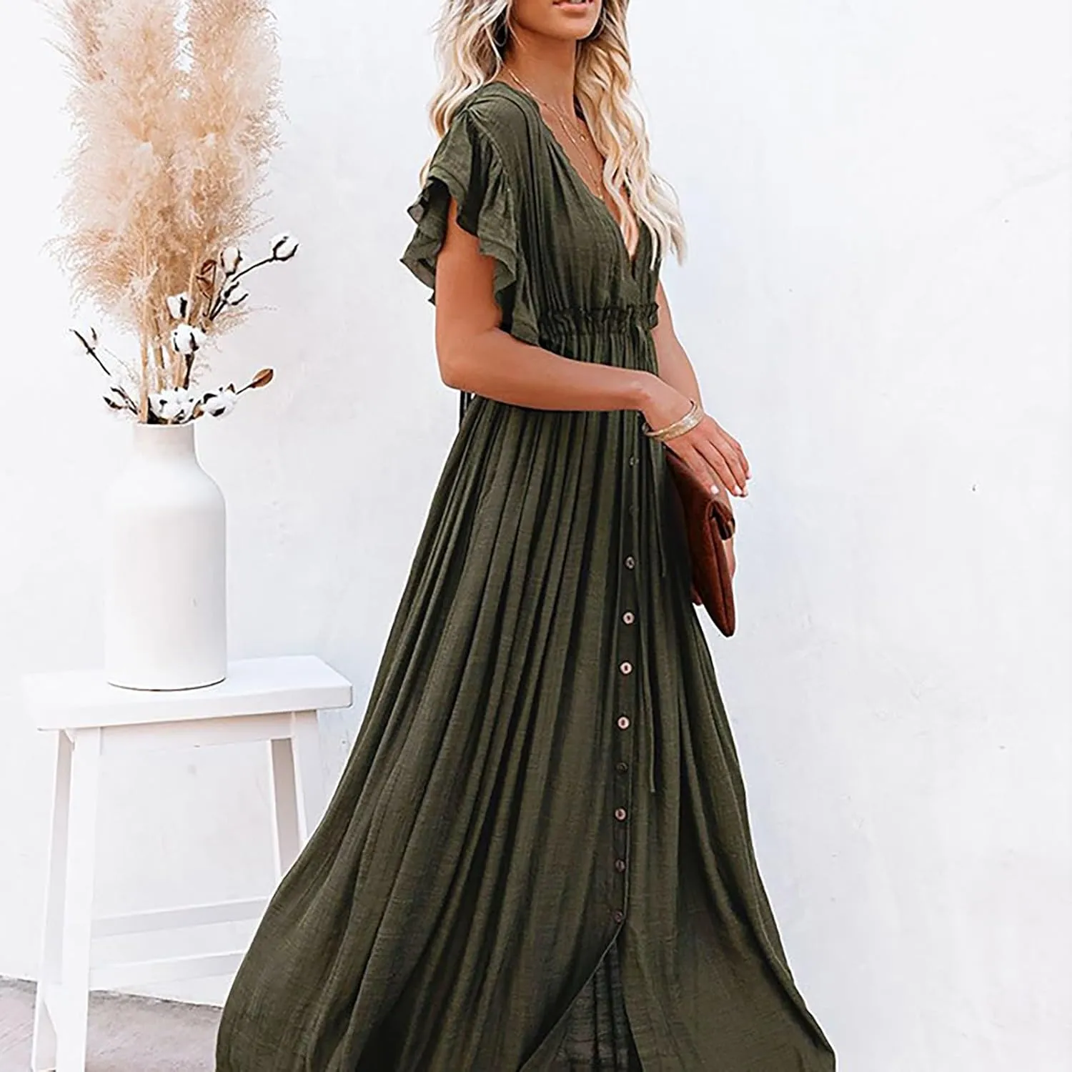 Kaftan Dresses for Women Plus Size Batwing Sleeve Caftans Long Bathing Suit Cover Up Maxi Beach Dress Loungewear