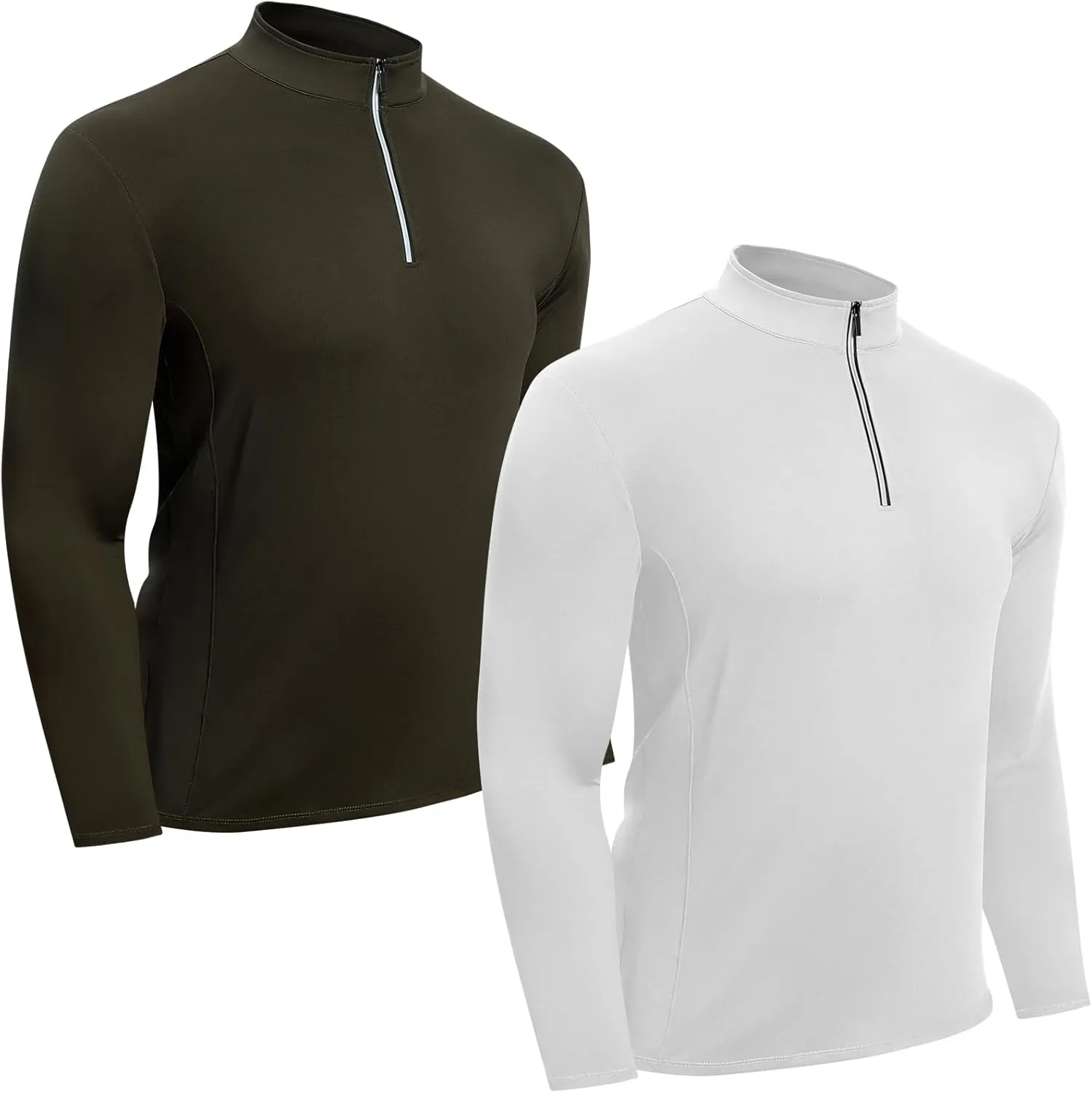 KAKU NANU Mens Quarter Zip Pullover Athletic Long Sleeve Sweatshirt Mock Neck Quick Dry Sun Shirt for Workout