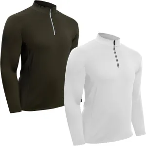KAKU NANU Mens Quarter Zip Pullover Athletic Long Sleeve Sweatshirt Mock Neck Quick Dry Sun Shirt for Workout