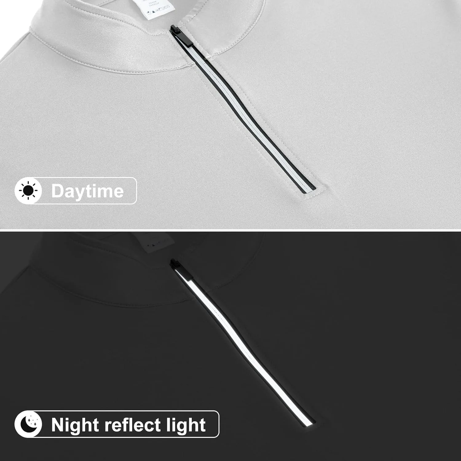KAKU NANU Mens Quarter Zip Pullover Athletic Long Sleeve Sweatshirt Mock Neck Quick Dry Sun Shirt for Workout