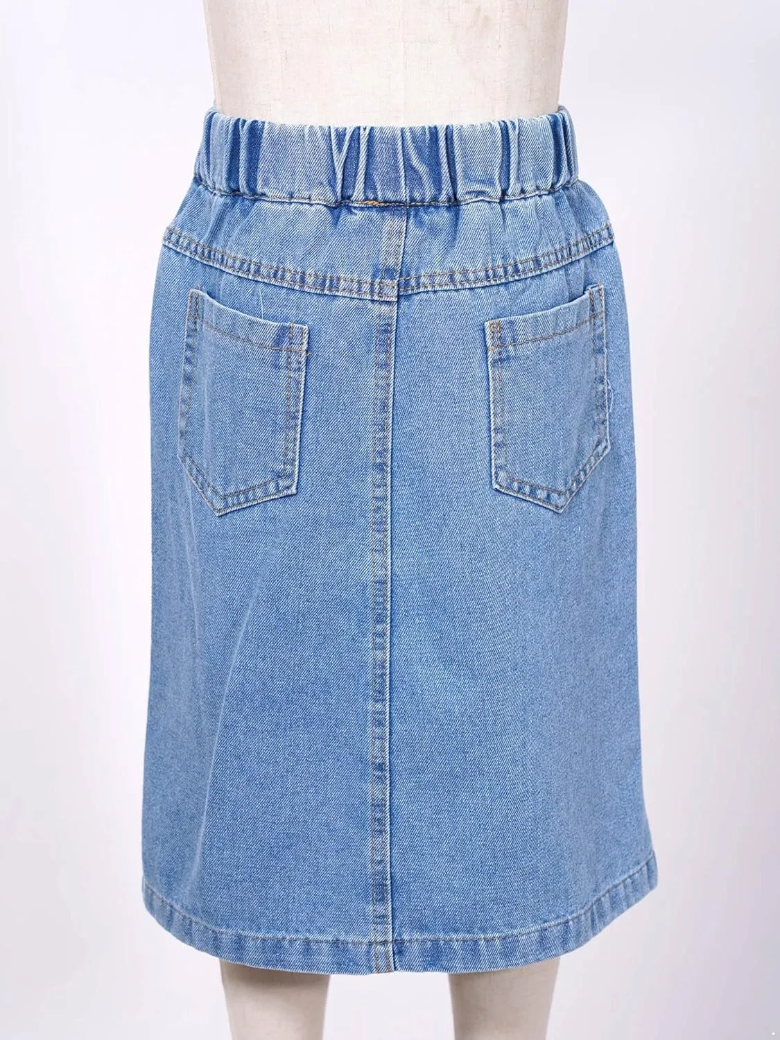 Kids Girls Denim Skirts Long Pencil Jean Skirt Cargo Skirt Summer Casual Denim Skirt