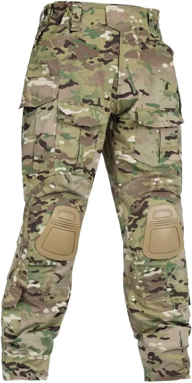 KOCTHOMY Men’s Hiking Pants,Waterproof Tactical Pants,Outdoor Camo Cargo Pants, Multi-Pocket Work Pants with Knee Pads.