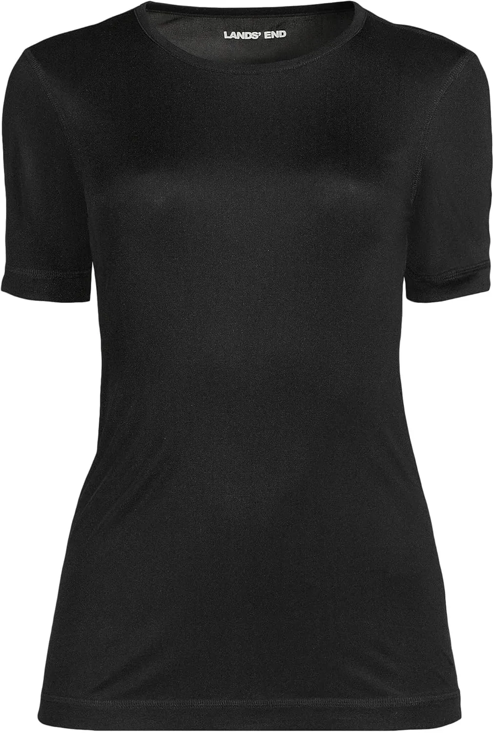 Lands' End Womens' Silk Interlock Short Sleeve Crewneck Long Underwear Thermal Baselayer Top